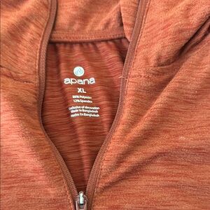 Apana Rust Orange Zip-Up Hoodie
